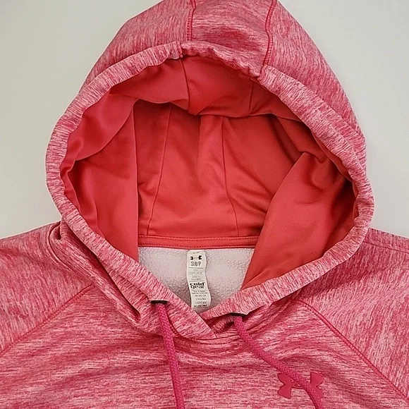 Under Armour Cold Gear Storm 1 Heathered Pink Hoodie Pocket Size S - Picture 7 of 14